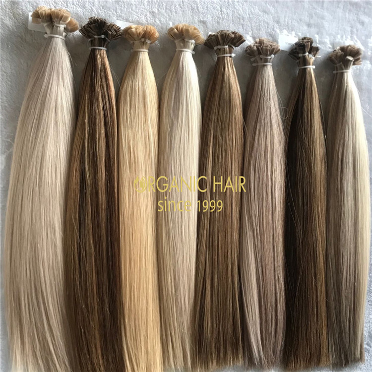 Customized best quality flat tip hair extensions according to client color ring A183